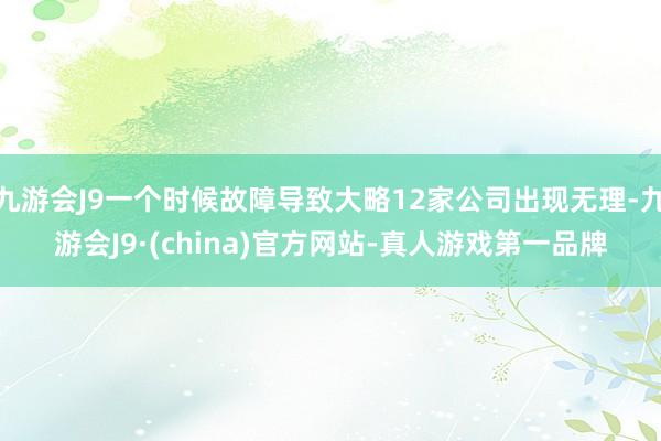 九游会J9一个时候故障导致大略12家公司出现无理-九游会J9·(china)官方网站-真人游戏第一品牌